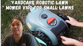 Роботизированная газонокосилка Yardcare V100 идеально подходит для небольших газонов.