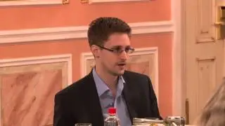 Edward Snowden speaks about government transparency at Sam Adams award presentation in Moscow