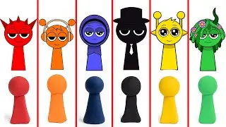 Incredibox Sprunki ASMR - RAINBOW Clay Mixing with Simon, Oren, Raddy, Green, Blue | Satisfying ASMR