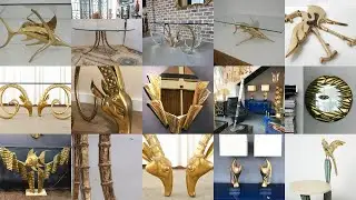 Exclusive stylish luxury vintage beautiful handmade bronze and brass furniture Alain Chervet