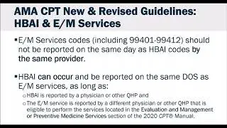 Health Behavior Assessment and Intervention Services 2020 Coding Guidelines and Payment Policies