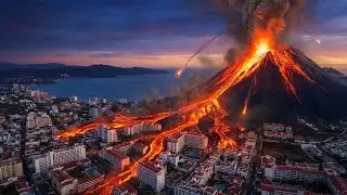 4K Mega Disaster Volcano Eruption + Tsunami  City Annihilated  CGI Short Movie