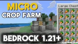 How to build a micro Crop Farm in Minecraft Bedrock/MCPE  1.21+