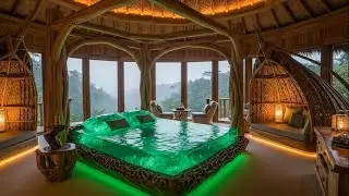 ASMR Rain Sounds for Deep Sleep (10H Black Screen) | Luxury Water Bed (Indoor Rain)🌧️🏠