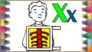 ABC Alphabet Coloring Pages | Learning Letter A to Z Coloring Pages For Kids Baby | X for X-Ray