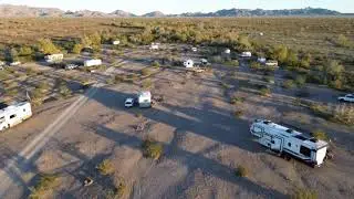 Flight over our free camping area just  outside Quartzsite Arizona. 