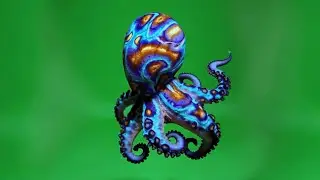 Colorful Octopus &ndash; Free Green Screen VFX Loop Animation