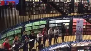 The CBSO Chorus performing Handel's Hallelujah in The Library of Birmingham
