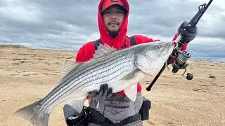 Striper caught at the mouth of Plum Island, Massachusetts Fishing 5/23/2025