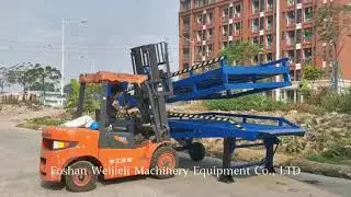Demonstration of hydraulic loading and unloading wharf ramp operation