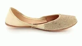 Women Ladies Handcrafted Diamante Beads Bridal Leather Flat Khussa Indian Pumps Slip on Shoes L6277