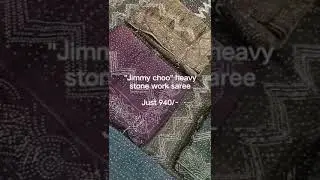 WoW👌  கலக்கல் jimmy choo 👌 latest Ramzan  Stone Work Sarees1pcs Wholesale Price Courier   available