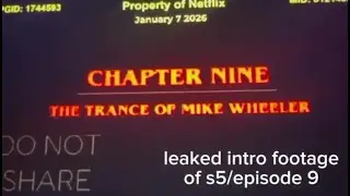 STRANGER THINGS EPISODE 9 OPENING LEAKED