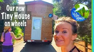 Wooden TINY HOUSE on Wheels Arrives - Wonders of Tiny House Delivery Day!