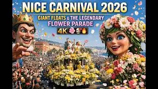 NICE CARNIVAL 2026 &mdash; GIANT FLOATS & THE LEGENDARY FLOWER PARADE (4K HDR) 🌸🎭🔥