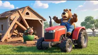 Red Tractor at Work &ndash; Cow & Bear Fix The Chicken