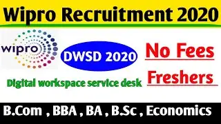 Wipro Recruitment 2020 | DWSD 2020 | No Fee |  Graduate Can Apply | way 2 winners