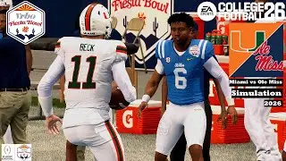 College Football 26 Miami vs Ole Miss Fiesta Bowl Sim Semifinal Playoff 2026 PS5 Game Play