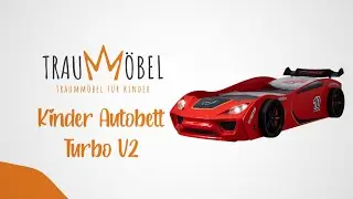Kinder Autobett Turbo V2 von TRAUMM&Ouml;BEL - 90x200 cm Kinderbett - ein Traum f&uuml;r jedes Kind!