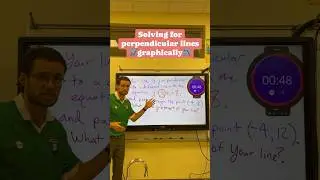 How to find the y-intercept of a perpendicular line using graphing #algebra