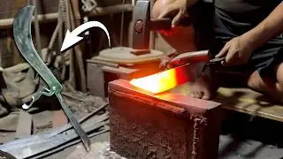 Amazing How To Forge a Knife 🔥 Raw Steel to Razor Blade