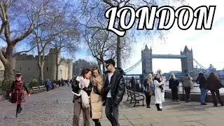 Tower Bridge London Walking Tour | Monument | HMS Belfast | The Queens Walk | Tower of London 4K