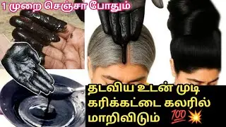 🌿Natural hair dye very fast Good result ➡️gray hair remedies/ tamil / tips and tricks / video