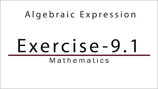 Exercise 9.1 - Algebraic Expressions