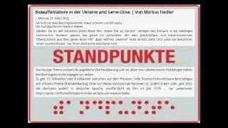 Biowaffenlabore in der Ukraine und Gene-Drive - Markus Fiedler 21. M&auml;rz 2022 apolutNET