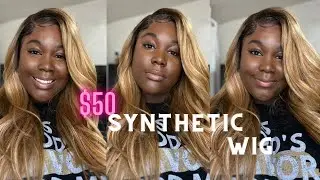 $50 Synthetic Wig Install For Beginners | STEP BY STEP