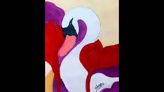 🦢 how to draw swan painting #shortsyoutube #ytshorts #artwork #artist