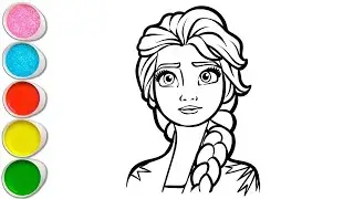 Cute Elsa Frozen Drawing for kids, Painting & Coloring for kids, Toddlers | Let's Draw Together