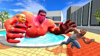 Red Hulk Attack on Motu and Franklin - INDIAN BIKES DRIVING 3D 