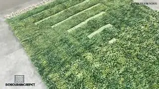 🌿 Green Wool Custom Moroccan Rug &ndash; Modern & Luxurious Design 🌟