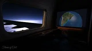 POV Dark Overnight Flight Above the Storm | First Class Ambience to Barcelona | Flight Map | Zen