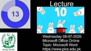 10th Online Class of Microsoft Office Wednesday 08-07-2020 (Topic: MS Word)