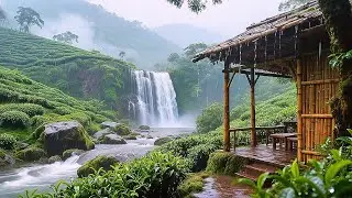 Bamboo Hut by the Waterfall - Refreshing Nature for a Peaceful Day #relaxing  #nature  #peace