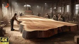 Watch How He Crafts a Forgotten Tree Stump Into a Unique Handmade Dining Table Worth Thousands