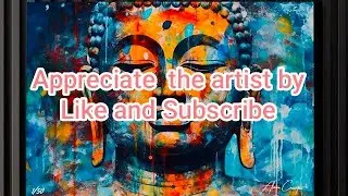 Abstract Lord Buddha easy acrylic painting /Nepal.