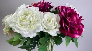 Velvet Artificial Jumbo Roses and Peonies ShopWildThings Beautiful Flowers