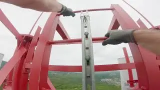 Cell tower climb POV (changing faulty cable)