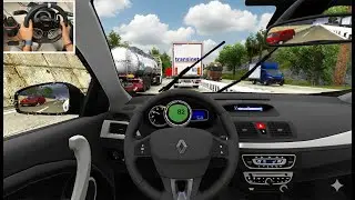 Driving Renault Megane through Narrow Roads - Euro Truck Simulator 2 | Steering Wheel Gameplay