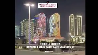 Photo Islam makhachev terpampang di menara kembar aljaber kota lusail-qatar #islammakhachev #ufcnews