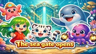 Anny And Nika : The sea gate opens 🌈✨🐯⭐👧 | 3D Kids Animation