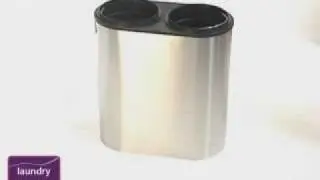 Recycling Bin Duo Oval 40 Litre Brushed Stainless Steel