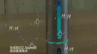 Water-activated ozone spray bottle