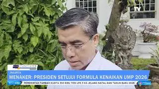 MENAKER: PRESIDEN SETUJUI FORMULA KENAIKAN UMP 2026