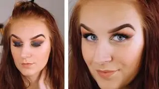 Blue and burgundy smokey eye