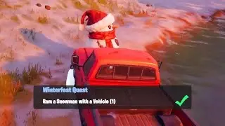 Fortnite - Winterfest Quest - Ram A Snowman With A Vehicle & Search A Chest Under A Holiday Tree