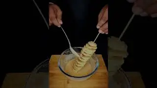Hand-Cut Tornado Potato 🌪️ | No Machine Need | #HandCutFries #SpiralPotato #EasyCook #HomemadeSnacks